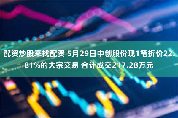 配资炒股来找配资 5月29日中创股份现1笔折价22.81%的大宗交易 合计成交217.28万元