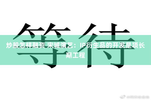 炒股怎样融资 宋城演艺：IP衍生品的开发是项长期工程