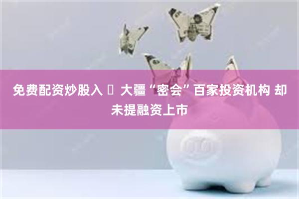 免费配资炒股入 ​大疆“密会”百家投资机构 却未提融资上市