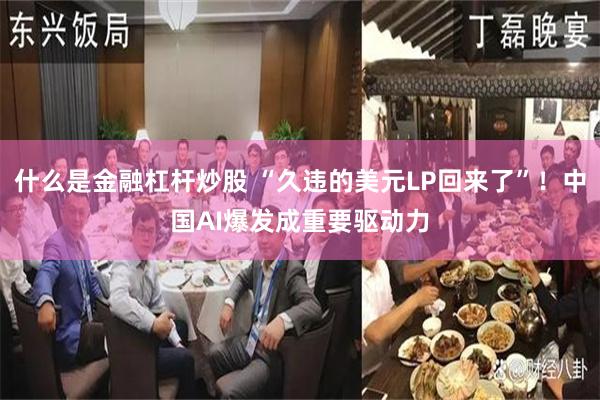 什么是金融杠杆炒股 “久违的美元LP回来了”！中国AI爆发成重要驱动力