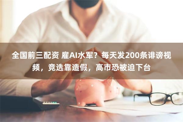 全国前三配资 雇AI水军？每天发200条诽谤视频，竞选靠造假，高市恐被迫下台