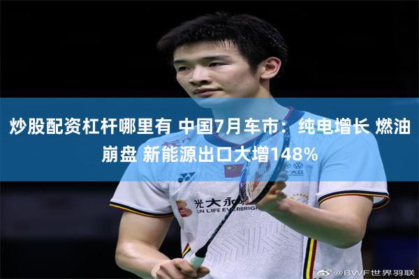 炒股配资杠杆哪里有 中国7月车市：纯电增长 燃油崩盘 新能源出口大增148%