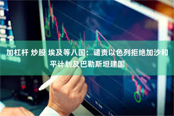 加杠杆 炒股 埃及等八国：谴责以色列拒绝加沙和平计划及巴勒斯坦建国
