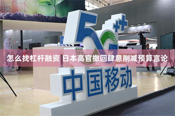 怎么找杠杆融资 日本高官撤回肆意削减预算言论
